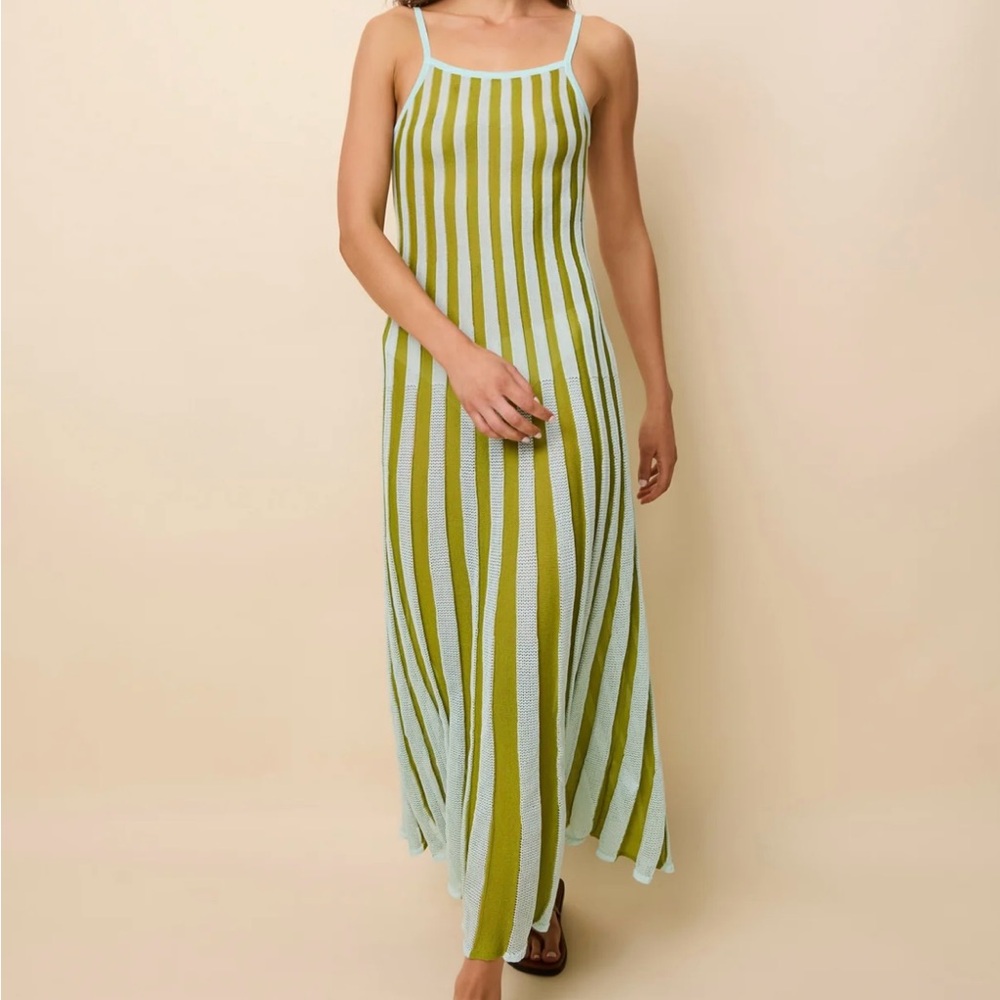 NWT SOLID & STRIPED Green and Blue Knit Dress from Anthropologie, Size XL